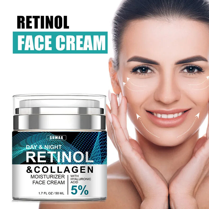 Collagen Face Cream with Retinol and Hyaluronic Acid – Anti-Aging Day & Night Moisturizer