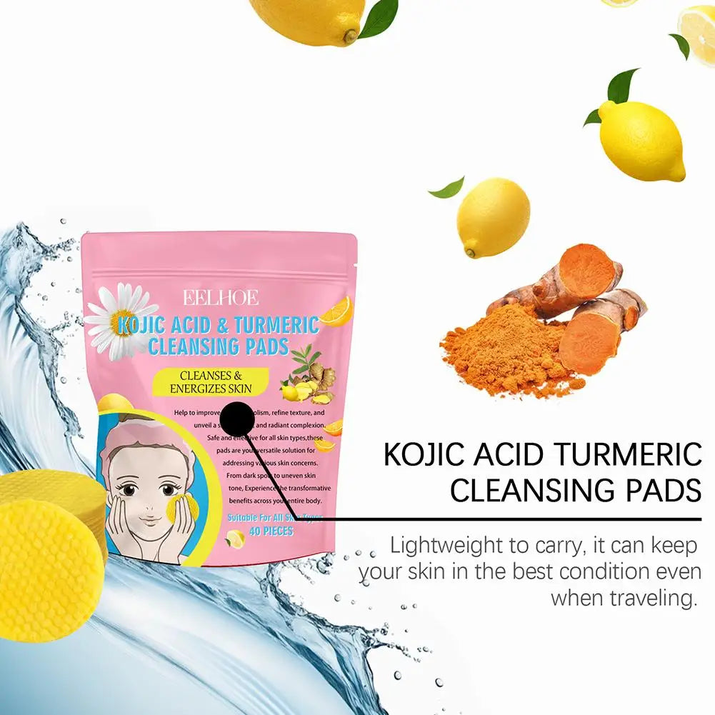 Gentle and Brightening Cleansing Pads: Turmeric and Kojic Acid