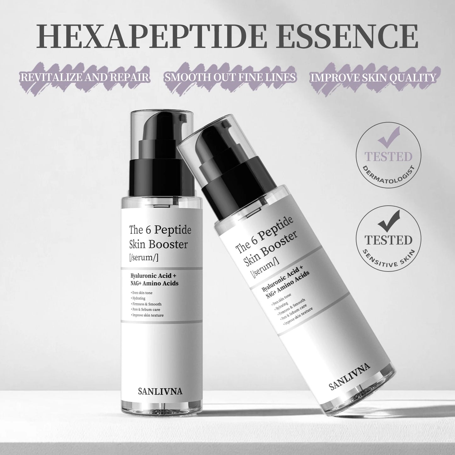 The 6 Peptide Skin Booster Serum | Anti-Wrinkle, Radiance and Hydration Serum
