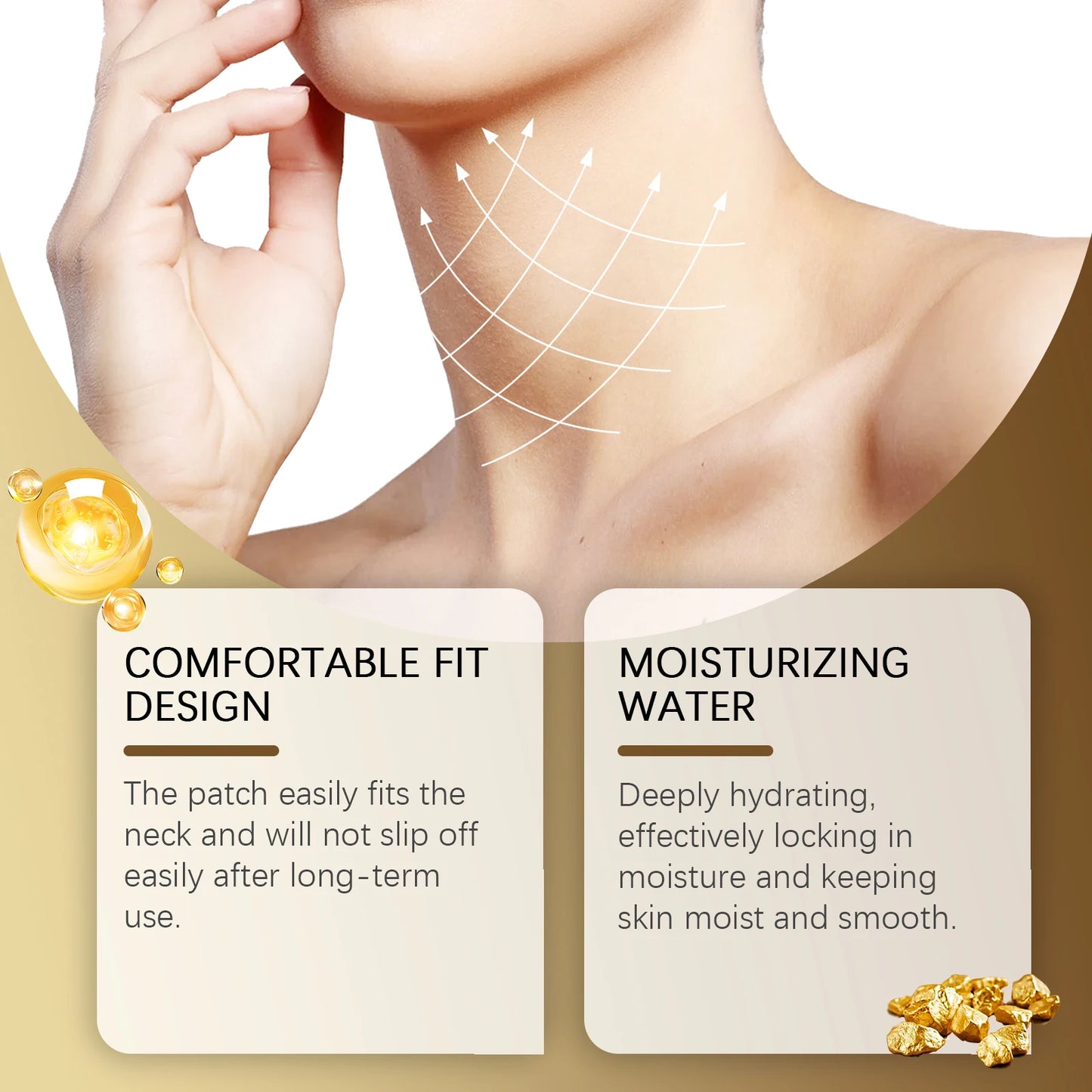 24K Gold Collagen Neck Patch | Gold and Retinol Firming Neck Patches