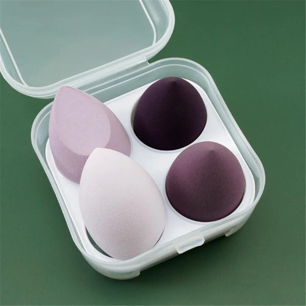 Soft Makeup Sponges – Set of 4 with Storage Box | Blender Beauty Egg