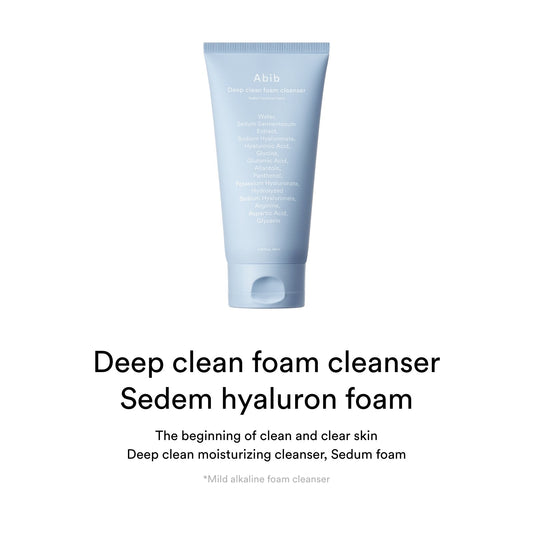 Abib Deep Clean Foam Cleanser Sedum Hyaluron Foam – Mousse nettoyante Sedum Hyaluron 150 ml