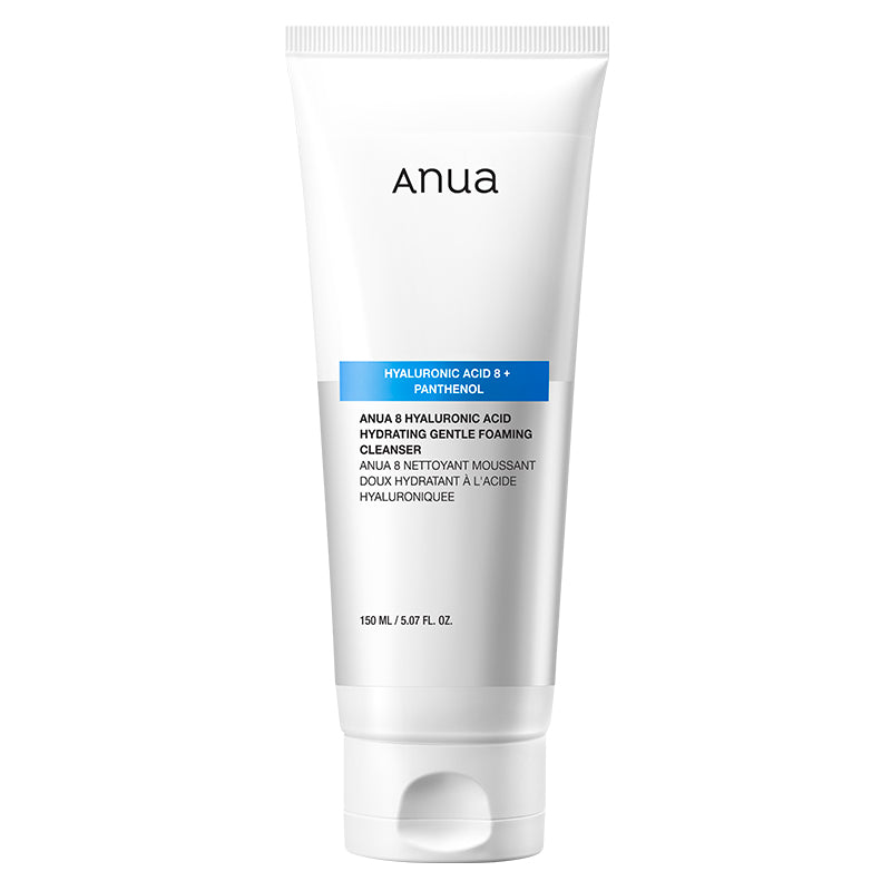 Anua 8 Hyaluronic Acid Hydrating Gentle Foaming Cleanser – Nettoyant moussant à l’acide hyaluronique 150 ml
