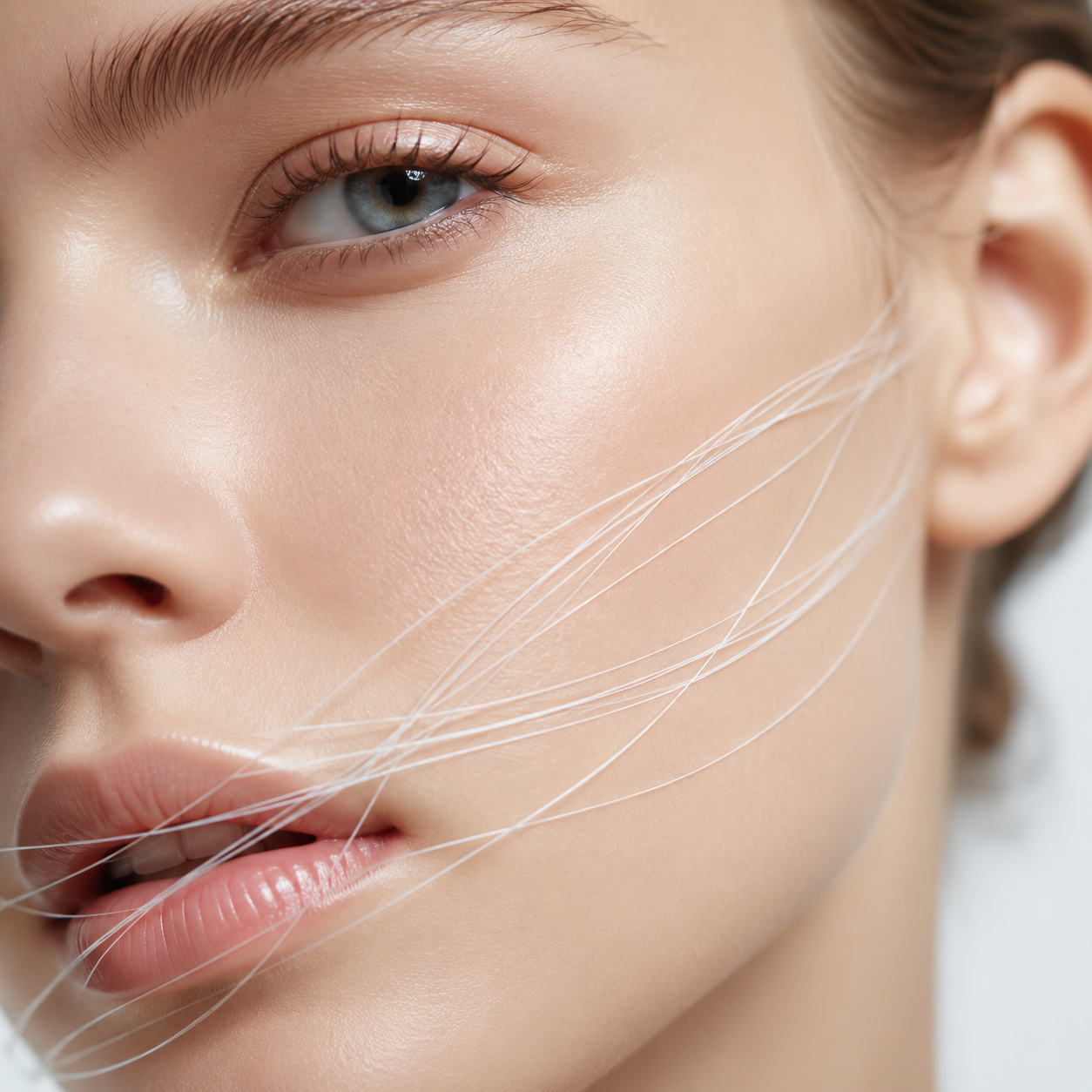 Hilos de colágeno de seda para el rostro: lifting facial natural coreano