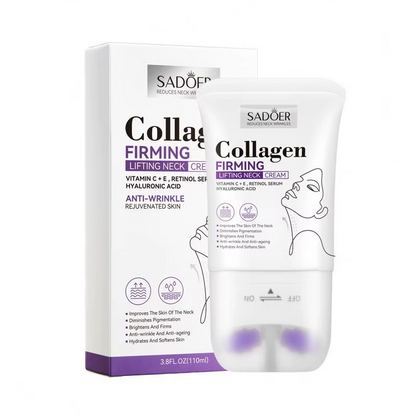 Crema para el cuello con rodillo | Crema reafirmante antiarrugas con aplicador de rodillo