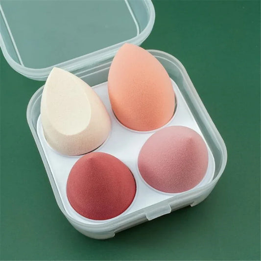 Soft Makeup Sponges – Set of 4 with Storage Box | Blender Beauty Egg