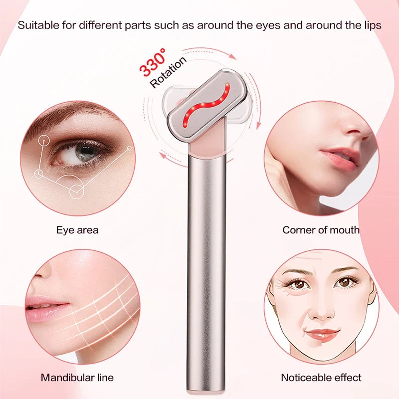 Skincare Wand EMS: Dispositivo de lifting facial y de cuello con microcorrientes y luz roja
