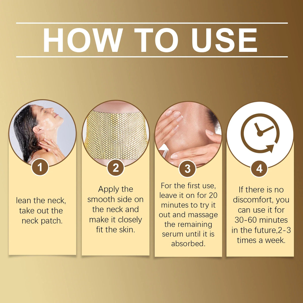 Parche de colágeno para el cuello con oro de 24 quilates | Parches reafirmantes de oro y retinol para el cuello