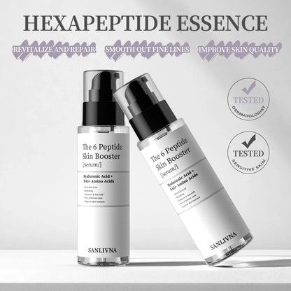 Sérum potenciador de la piel con 6 péptidos | Sérum antiarrugas, iluminador e hidratante