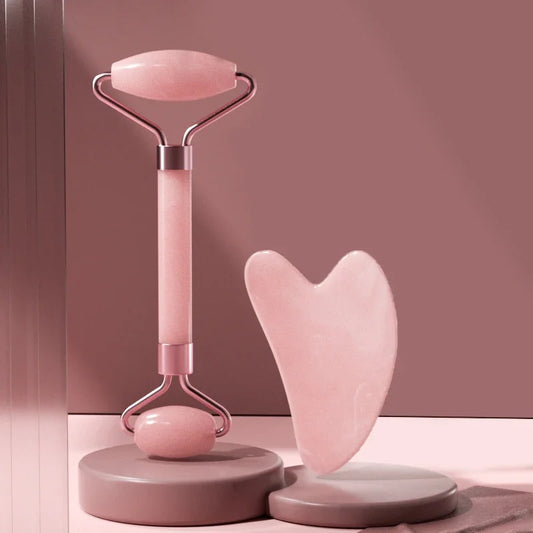 2 in 1 Face Massage Set – Roller &amp; Resin Gua Sha | Anti-Aging, Firming and Skin Radiance Treatment