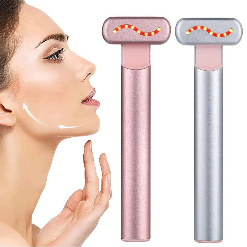 Skincare Wand EMS – Appareil Lifting Visage & Cou par Microcourants & Lumière Rouge