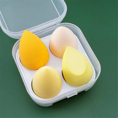 Soft Makeup Sponges – Set of 4 with Storage Box | Blender Beauty Egg