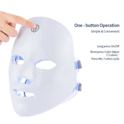 Máscara facial LED recargable | Tratamiento profesional antiedad y radiante