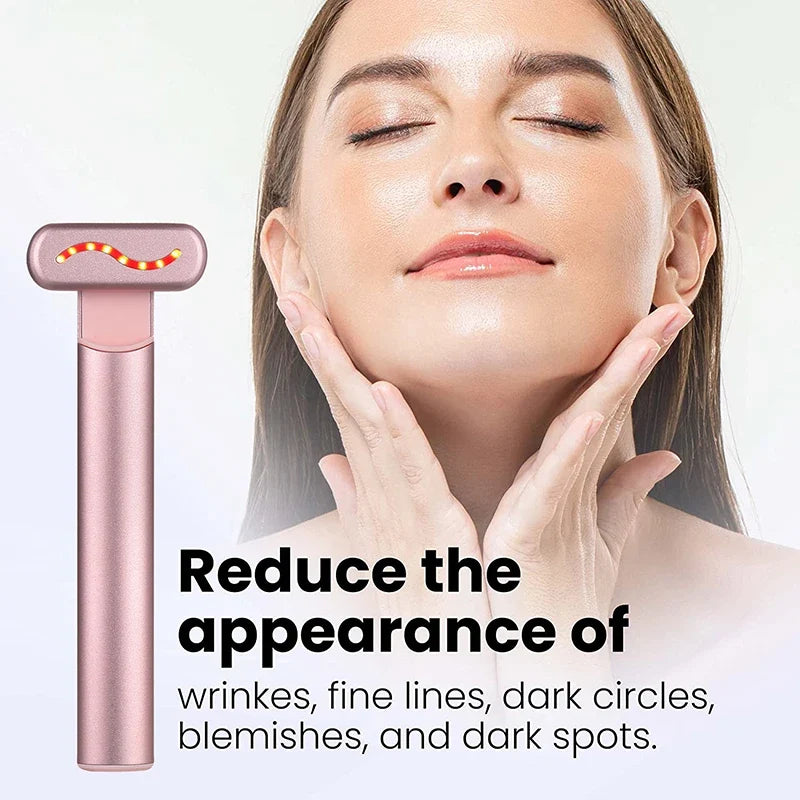 Skincare Wand EMS: Dispositivo de lifting facial y de cuello con microcorrientes y luz roja