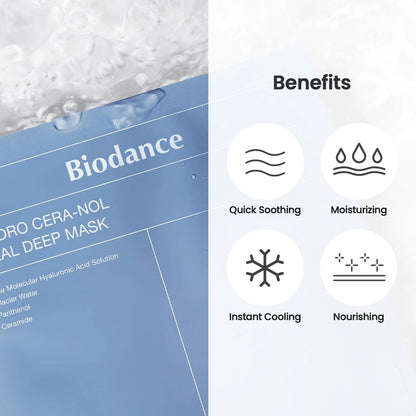 BIODANCE Hydro Cera-Nol Real Deep Mask – Masque Apaisant et Renforçant