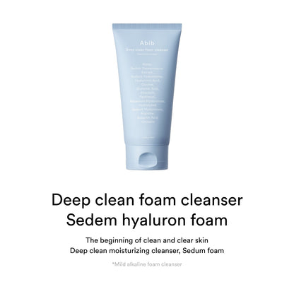 Abib Deep Clean Foam Cleanser Sedum Hyaluron Foam – Mousse nettoyante Sedum Hyaluron 150 ml