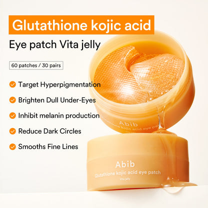 Abib Glutathione Kojic Acid Eye Patch Vita Jelly – Patches yeux éclat au glutathion 90 g (60 patches)