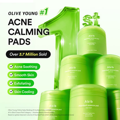 Abib Heartleaf Essence Pad Clear Touch – Discos faciales con heartleaf 250 ml (70 discos)