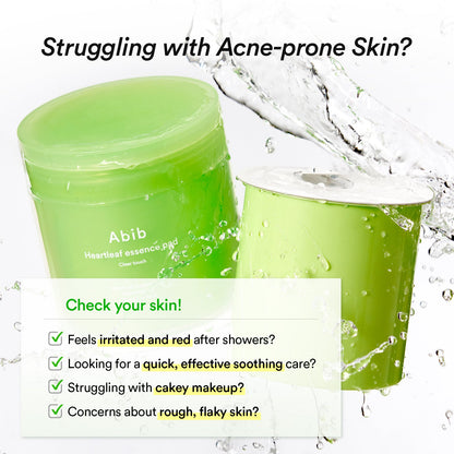 Abib Heartleaf Essence Pad Clear Touch – Discos faciales con heartleaf 250 ml (70 discos)