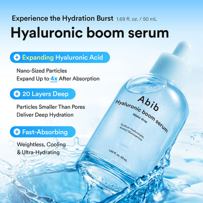 Abib Hyaluronic Boom Serum Water Drop – Sérum hydratant à l’acide hyaluronique 50 ml