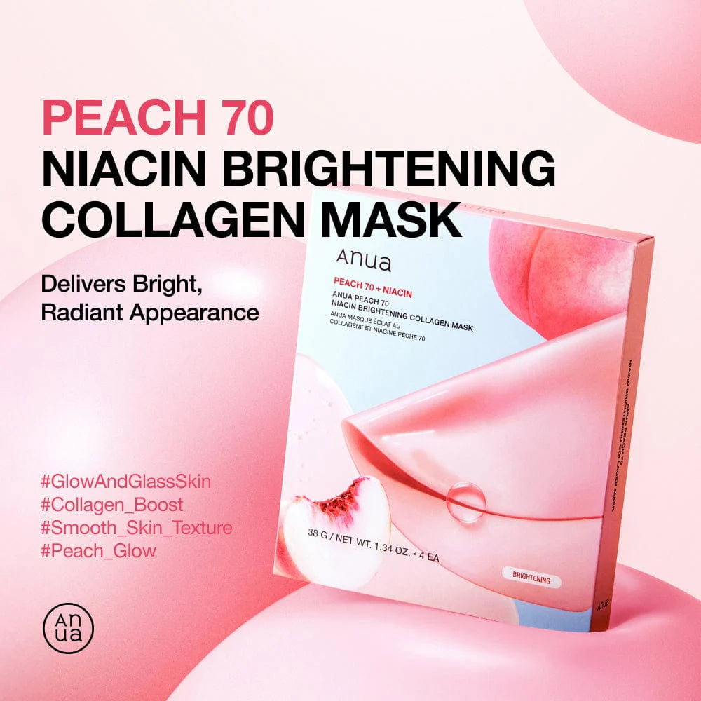 Anua Peach 70 Niacin Brightening Collagen Mask – Brightening Masks x4