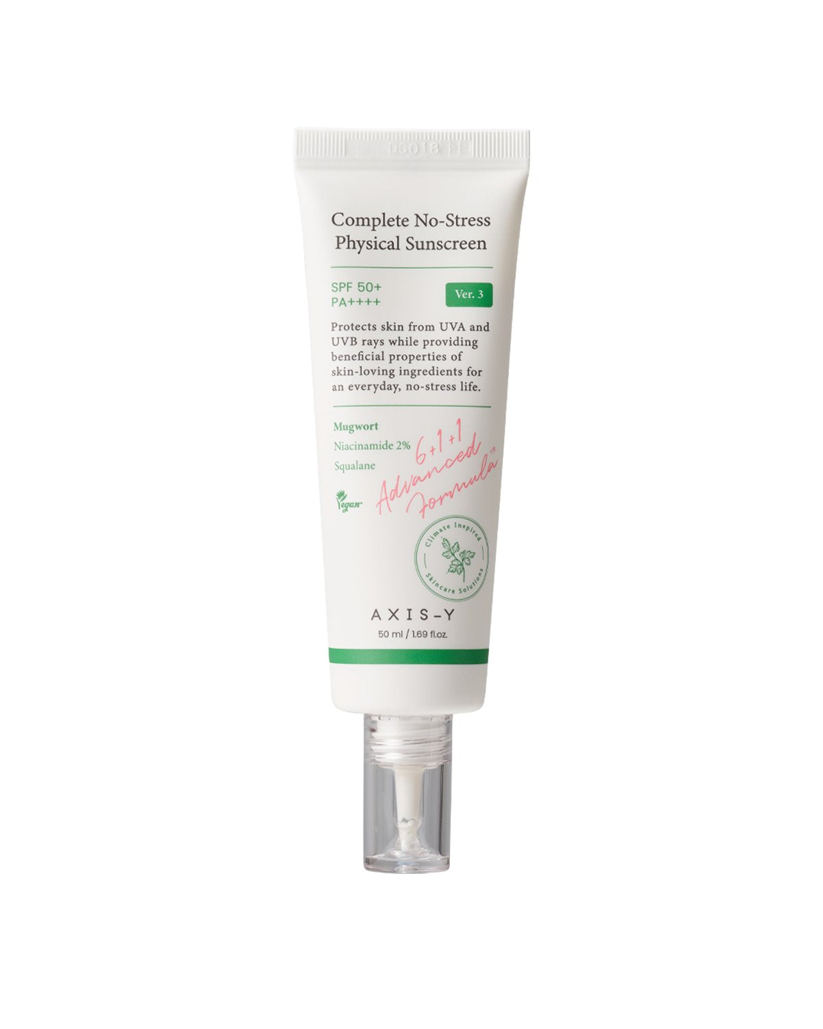 AXIS-Y Complete No-Stress Physical Sunscreen V.3 – Mineral sunscreen SPF 50+ PA++++ 50 ml