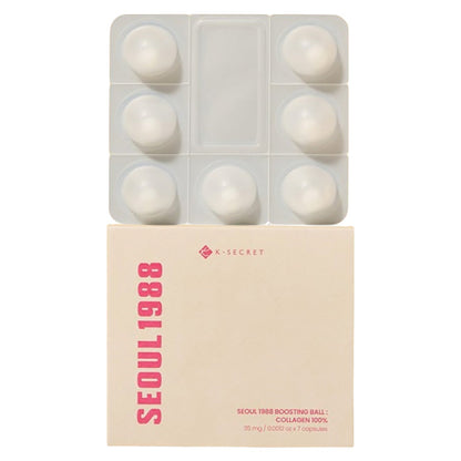 KSECRET SEOUL 1988 Boosting Ball : Collagen 100% – Potenciador facial con colágeno 35 mg x 7 Capsules