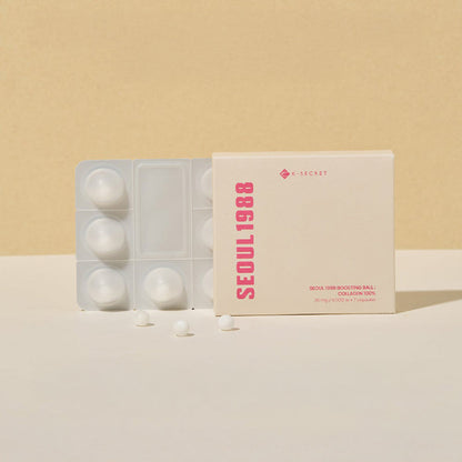 KSECRET SEOUL 1988 Boosting Ball : Collagen 100% – Potenciador facial con colágeno 35 mg x 7 Capsules