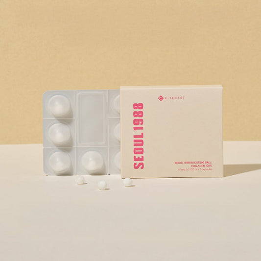 KSECRET SEOUL 1988 Boosting Ball : Collagen 100% – Booster visage au collagène 35 mg x 7 Capsules