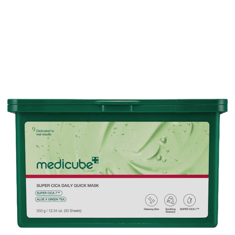 Medicube Super Cica Daily Quick Mask – Mascarillas de tejido hidratantes con centella 350 g (30 mascarillas)