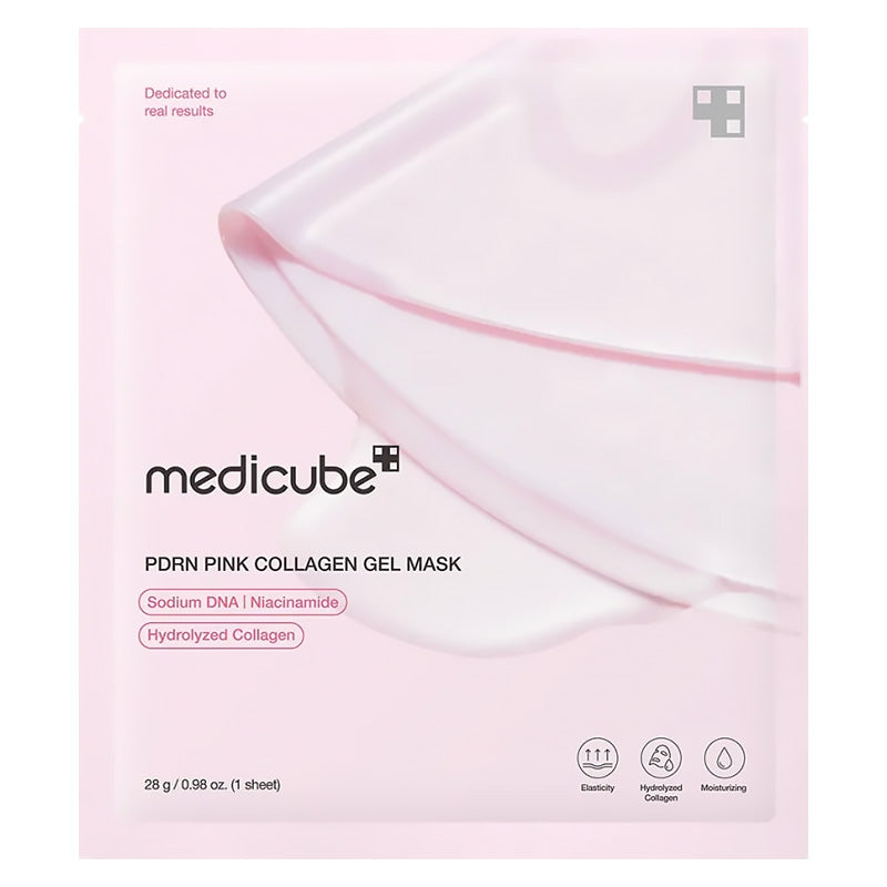 Medicube PDRN Pink Collagen Gel Mask, 4 × 28 g — product presentation