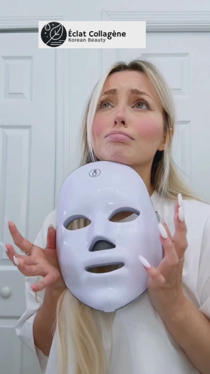 Máscara facial LED recargable | Tratamiento profesional antiedad y radiante