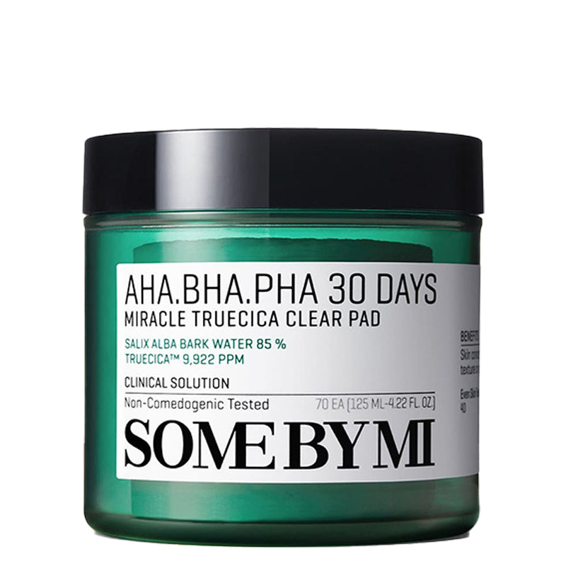 SOME BY MI AHA BHA PHA 30 Days Miracle Truecica Clear Pad – Discos exfoliantes AHA BHA PHA 70 pads (125ml)